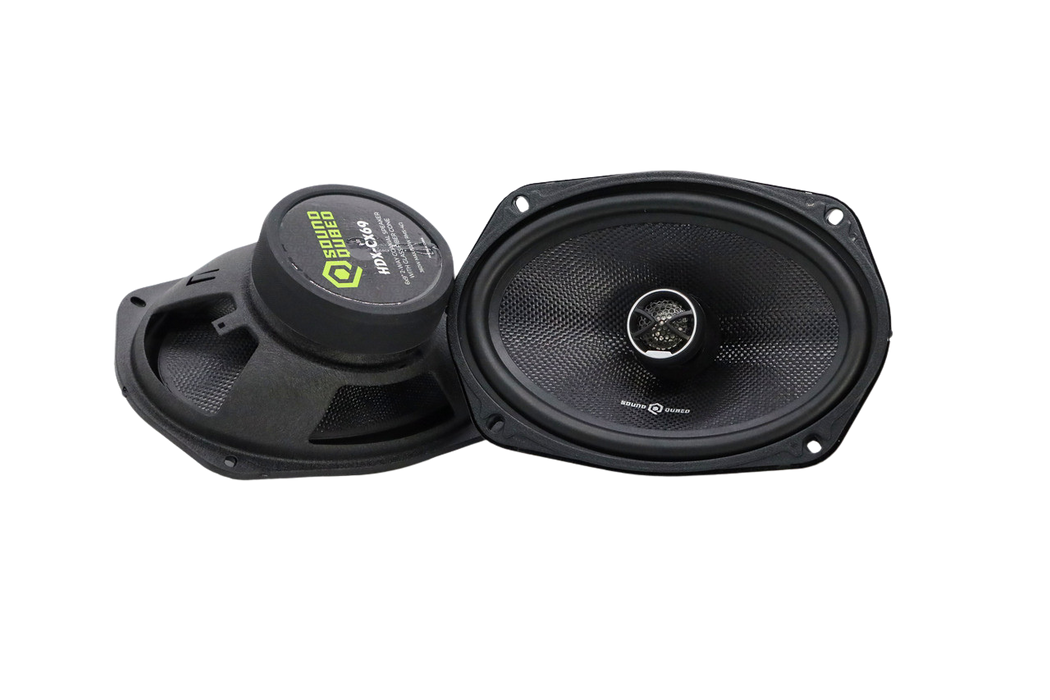 SoundQubed - HDX-CX69 - 2-way 6x9" coaxial speaker - Carbon Fiber - 4 ohm 120w/360w - with grills