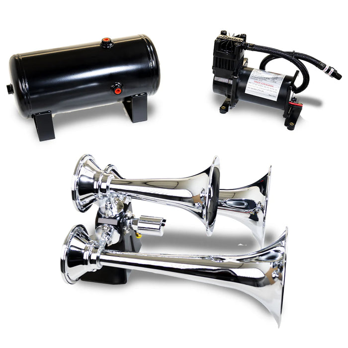 Kleinn - HK6 - ProBlaster™ chrome ABS triple train horn system - 500/6275RC