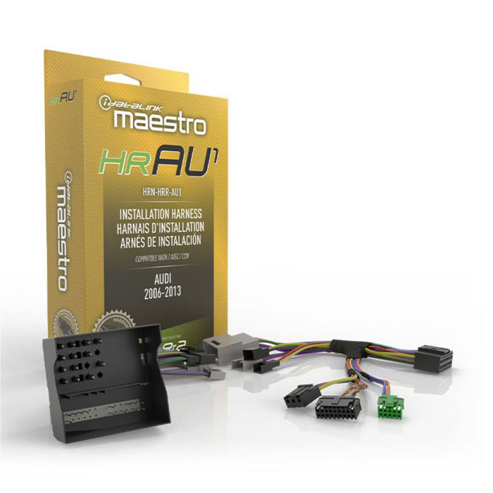 Maestro - HRN-HRR-AU1 - RR and RR2 compatible radio replacement harness for select 2004-2014 Audi vehicles