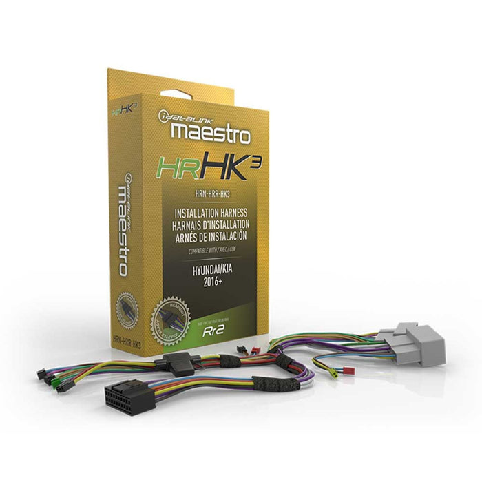 Maestro - HRN-HRR-HK3 - RR and RR2 compatible radio replacement harness for select 2015 up Hyundai and Kia vehicles