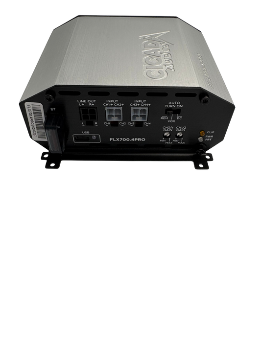 Cicada Audio - FLX700.4PRO 4 x 175 @ 2Ω Amplifier w/DSP PROcessor - DIALD tuning software