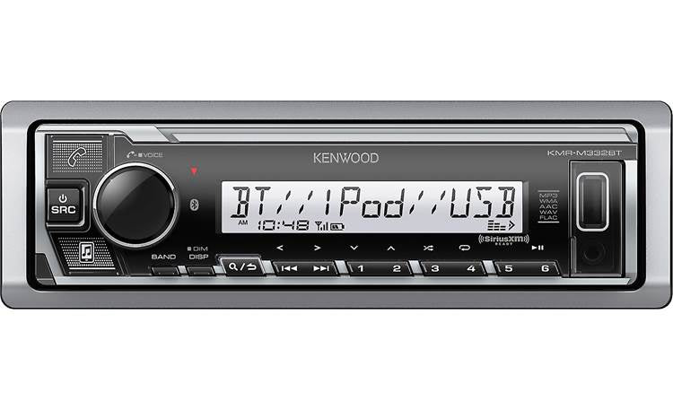 Kenwood - KMR-M328BT - Marine Media Receiver, Bluetooth,Alexa Built-in, Front USB and AUX,  Spotify and Pandora Link for iPhone or Android phones, SiriusXM Ready, Conformal Coated,KENWOOD Music Mix,Remote App Ready, (3)4Volt Pre-Outs