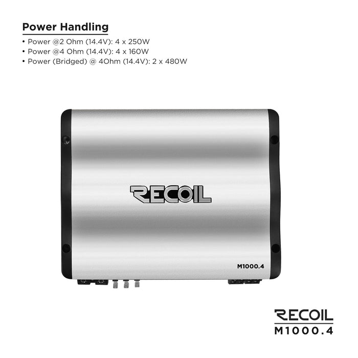 Recoil - M1000.4 - 4x250w Marine Class D Amp