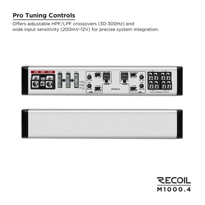 Recoil - M1000.4 - 4x250w Marine Class D Amp