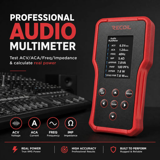Recoil MAT-1 multifunction professional car audio test meter and amplifier tuning tool