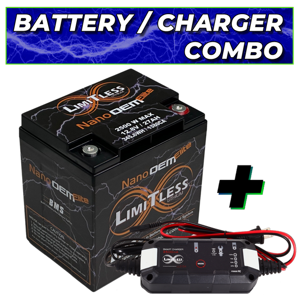 Limitless - Nano-OEM-27AH/MTN - Nano OEM Elite 27AH 2500W Motorcycle/Powersports W/Maintainer