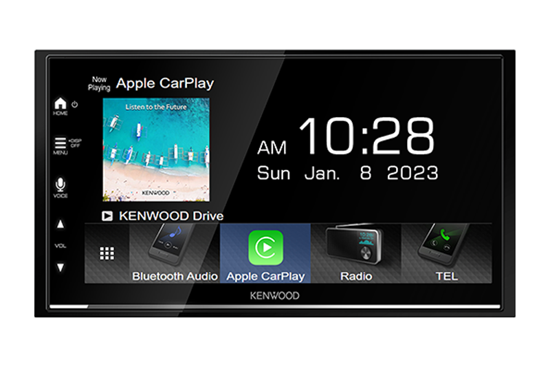 Kenwood - DMX8709S 6.8" Capacitive Touch Screen Wireless & Wired Apple CarPlay Ready Wireless & Wired Android Auto Ready Wired Android Mirroring Bluetooth w/Album Artwork Display 3 Camera Inputs (AV-IN Assignable)  3-Way Crossover Viewing Angle Adjustment