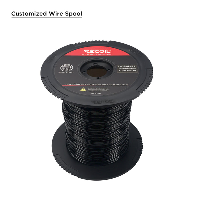 Recoil -PW18BK-500 - Recoil True Spec 18AWG OFC Black Primary Wire 500ft