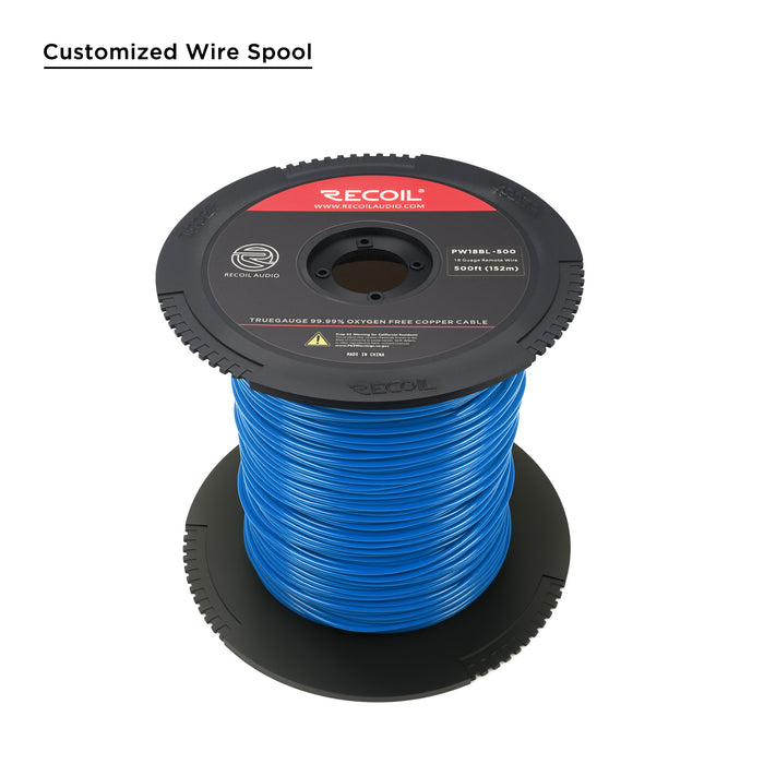 Recoil -PW18BL-500 - Recoil True Spec 18AWG OFC Blue Primary Wire 500ft