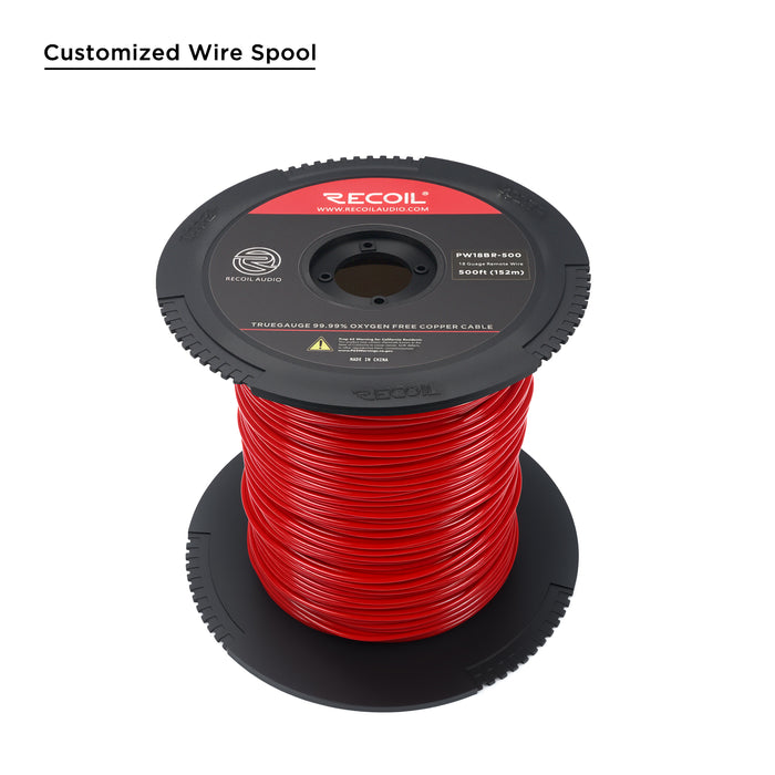 Recoil -PW18RD-500 - Recoil True Spec 18AWG OFC Red Primary Wire 500ft