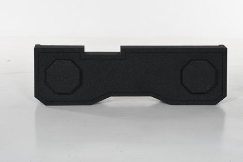 Q-Power - QBGMC12 2014 4DR - 2hole 12" for GMC/Chevy 2014-2016 Crew Cab   Underseat Downfire Finished with Durable Bed Liner 2014- Current GMC/Chevy Crew cab Does NOT fit Double Cab  Air Space: 0.63 Cubic Feet (per sub) Mounting Depth: 4.5" - Chevy Speake