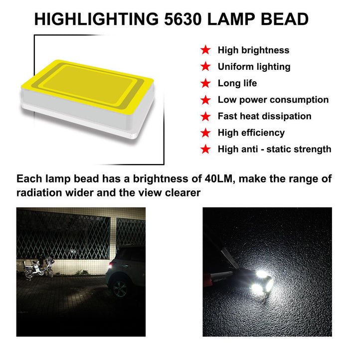 Race Sport RST1010PKW - 10-PACK of T10 6-LED (5630) Replacement Bulbs (White)