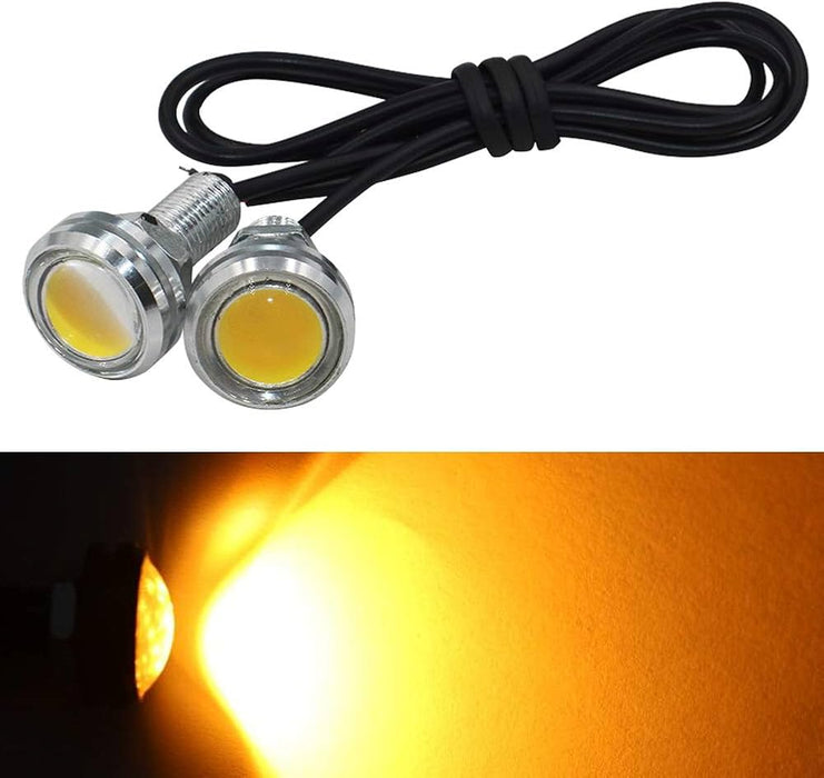 RaceSport - RS-EE-YELLOW - Quarter Size Marker LED Custom Light (Yellow) with Mounting Back Bolt
