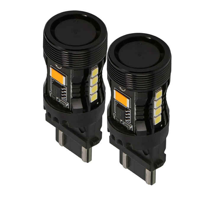 RaceSport - RS3157SBWA - 3157 NO-RAPID FLASH Canbus Turn signal LED Bulbs - Switchback version in White / Amber 9v-30v 1860lumens Epistar 3030 (Sold as Pair)