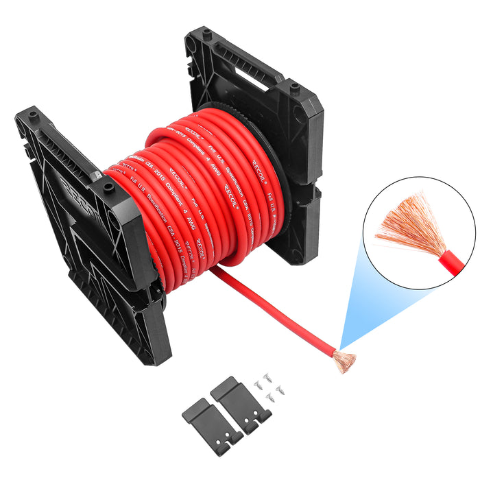 Recoil Audio - PW4-80 - PREMIUM TRUE SPEC 4 GAUGE POWER WIRE, 99.9% OXYGEN-FREE PURE COPPER , FLEXIBLE SOFT TOUCH RED PVC JACKET (80 FEET/SPOOL)