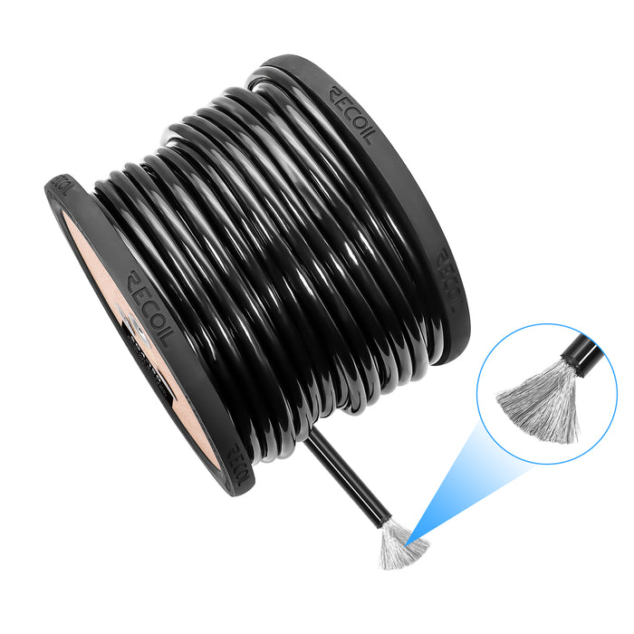 Recoil Audio - SG4-150 - TRUE-SPEC 4AWG TINED OFC SHINY BLACK PVC GROUND WIRE, 150FT/WOODEN SPOOL