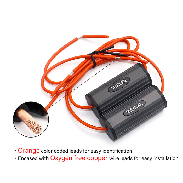 Recoil Audio - BB-4 - BASS BLOCKS DESIGNED TO PROTECT CAR AUDIO 4 INCH SPEAKERS, ELIMINATE FREQUENCIES 0-1.2KHZ AT 4OHMS, PAIR