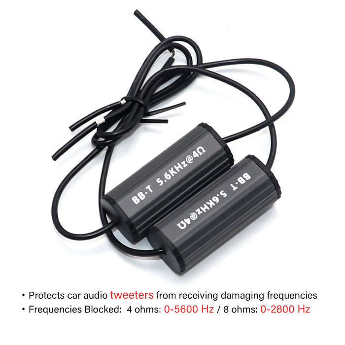 Recoil Audio - BB-T - BASS BLOCKS DESIGNED TO PROTECT CAR AUDIO TWEETERS, ELIMINATE FREQUENCIES 0-5.6KHZ AT 4OHMS, PAIR