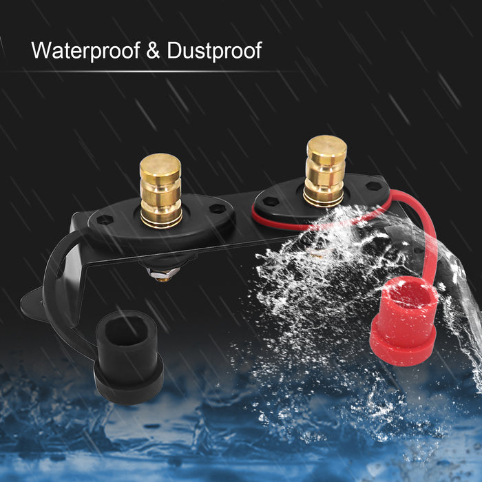 Recoil Audio - BJP-K -  UTV REMOTE BATTERY CHARGING AND JUMP POSTS, BATTERY TERMINALS RELOCATION KIT WITH 4 GAUGE TINNED OFC CABLE & MOUNTING BRACKET, QUICK & EASY CHARGING, FOR UTV ATV SLINGSHOT CAR TRUCKS RV TRACTOR BOAT