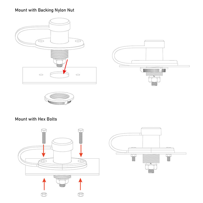 Recoil Audio - BJP - UTV REMOTE BATTERY CHARGING AND JUMP POSTS, BATTERY TERMINAL RELOCATION KITS, QUICK & EASY CHARGING, FOR UTV ATV SLINGSHOT CAR TRUCKS RV TRACTOR BOAT, RED & BLACK PAIR