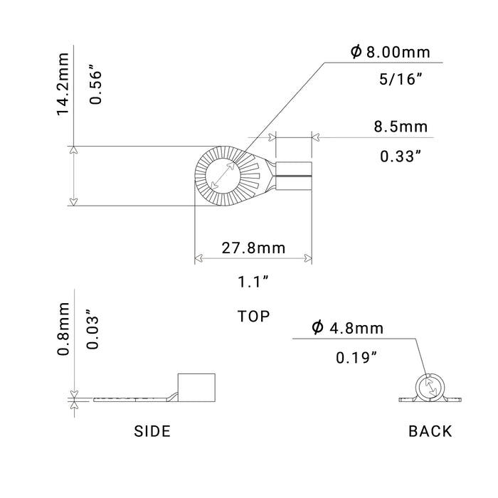 Recoil Audio - RT8516-20 - 20PCS 8AWG COPPER RING TERMINALS, 5/16” RING HOLE, SHINY NICKEL PLATED CRIMP RING TERMINALS WITH 20PCS RED & BLACK SOFT BOOTS