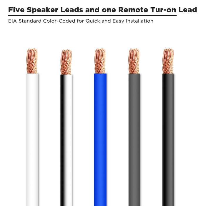 Recoil Audio - SW5C18-20 - 20-FEET 5-CONDUCTOR SPEAKER CABLE, 18AWG PURE OFC, ULTRA-FLEX AND EASY PEEL JACKET, 2-CHANNEL SPEAKER WIRE AND REMOTE WIRE