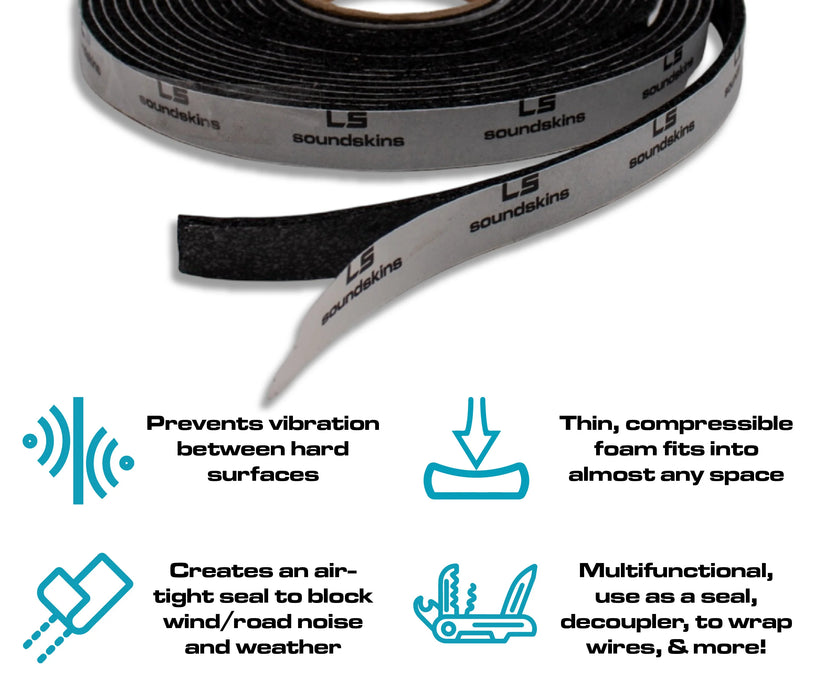 Soundskins  - SSK-SQSK - Sound deadening kit featuring (2x)Speaker Kit sheets, RingsV3, baffles, Strip Tape 3' L × 3/8" W