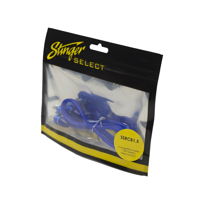 Stinger Select - SSRCB1.5 - 1.5FT BLUE COMP SERIES TWISTED RCA