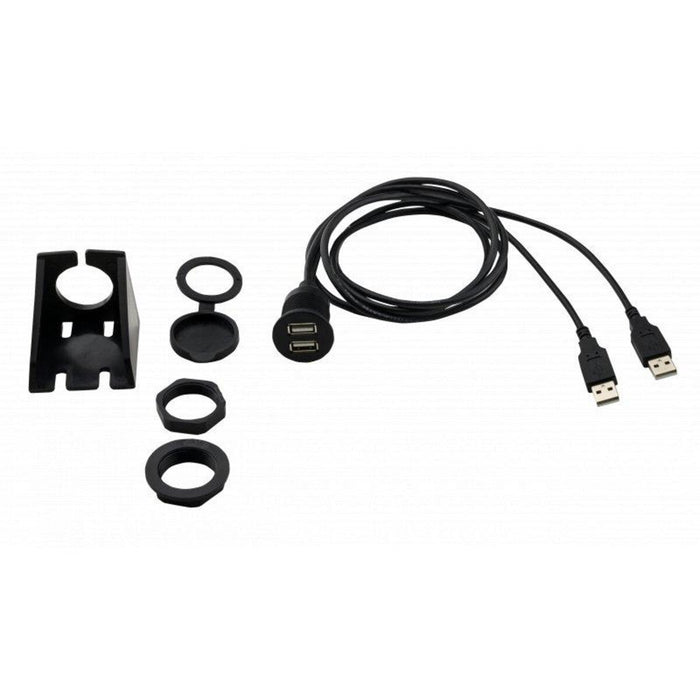 Stinger Select - SSUSB2 - PANEL MOUNT DUAL USB CABLE WITH MULTI MOUNT ACCESSORIES 4FT