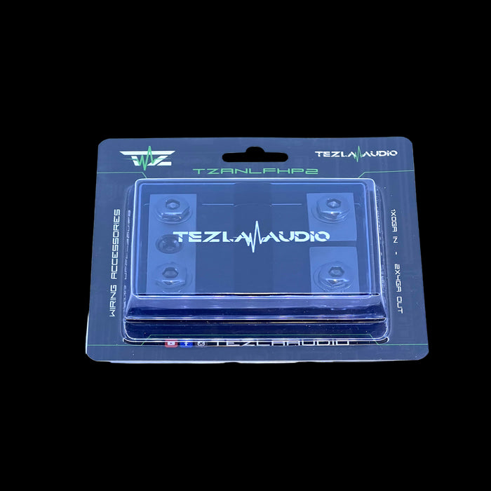 Tezla Audio TZANLFHP2 Dual ANL Fuse Holder 1/0 gauge in, 2 4 gauge outputs