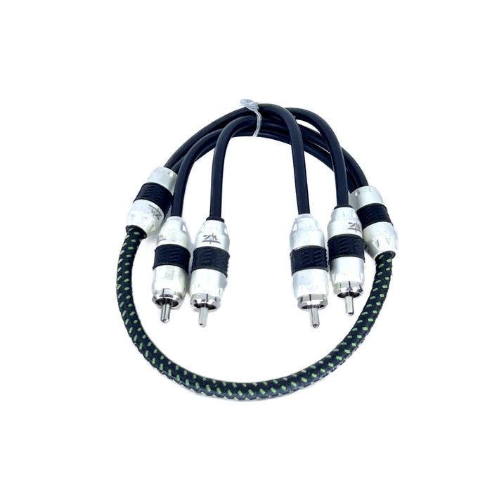 Tezla Audio TZY2FP 1 Channel RCA SPLITTER CABLE 2 Female, 1 Male High End Performance Series RCA Splitter Braided, Twisted, Metal Tips