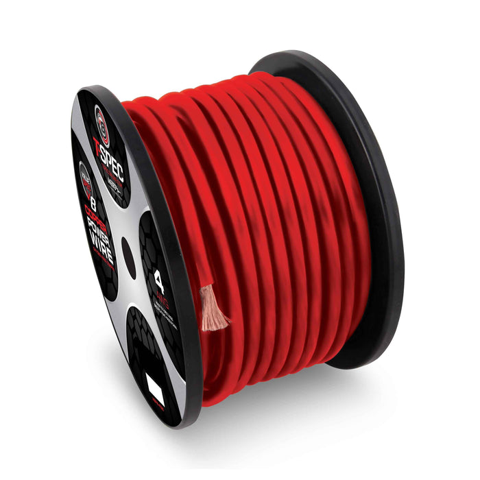 T-SPEC - V12PW-8250 - 8 AWG 250FT MATTE RED OFC POWER WIRE - v12 SERIES