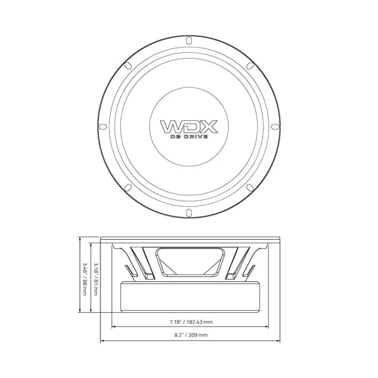 DB Drive - WDX8MB8-8 - WDX 8 SERIES 8" MIDBASS 8 Ω (SNG)
