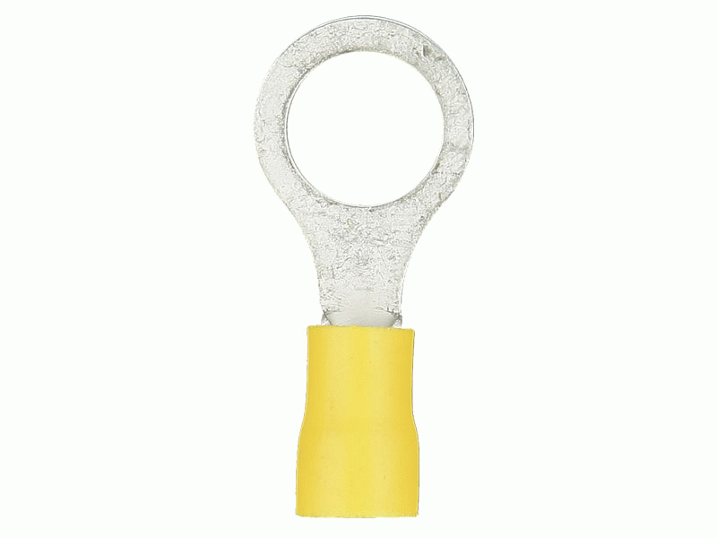 Install Bay - YVRT4516 - Yellow Vinyl Ring Terminal 4 Gauge 5/16 inch - Package of 25