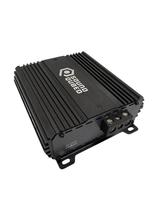 SoundQubed - C1-1100 - 650x1@2ohm 1100x1@1ohm
Full Range Hybrid Compact Class D 
Remote Knob Included (clip,voltage,temperature)
Variable Crossovers HP/FULL/LP/BP
Dimensions 5.9"x7.2"x2.1"
