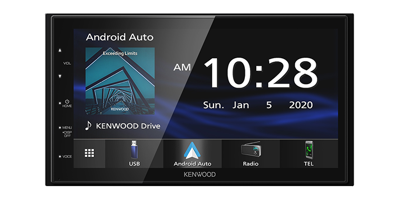 Kenwood - DMX47S - 6.8" Capacitive Screen Media Receiver, Car Play Ready,  Android Auto Ready, Wired Mirroring for Android Phones, Rear USB, 3Preouts (2V)