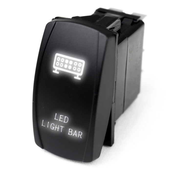RaceSport - RSLJ10W - LED Rocker Switch w White LED Radiance LED Light Bar