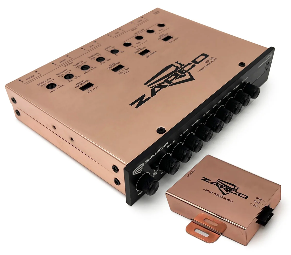Zapco - ASP-Q2 - 7-Band Parametric EQ 9.5V Line Driver — Ultimate