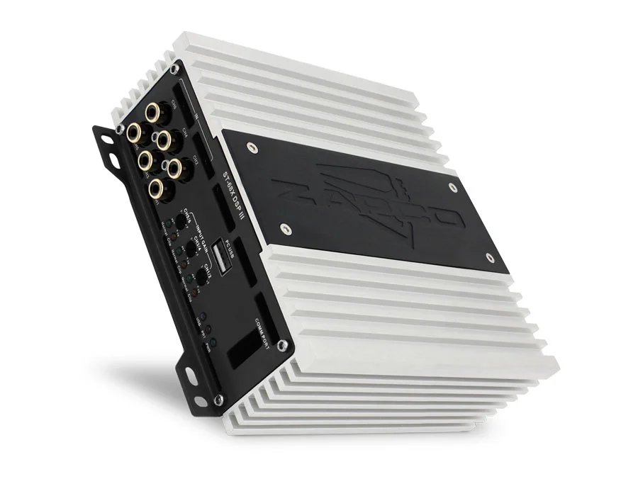 Zapco - ST-68X DSP III - Class AB, 4-Ch, DSP, optional HD-BT Power 2Ω: 4 x 35W, 4Ω: 4 x 25W