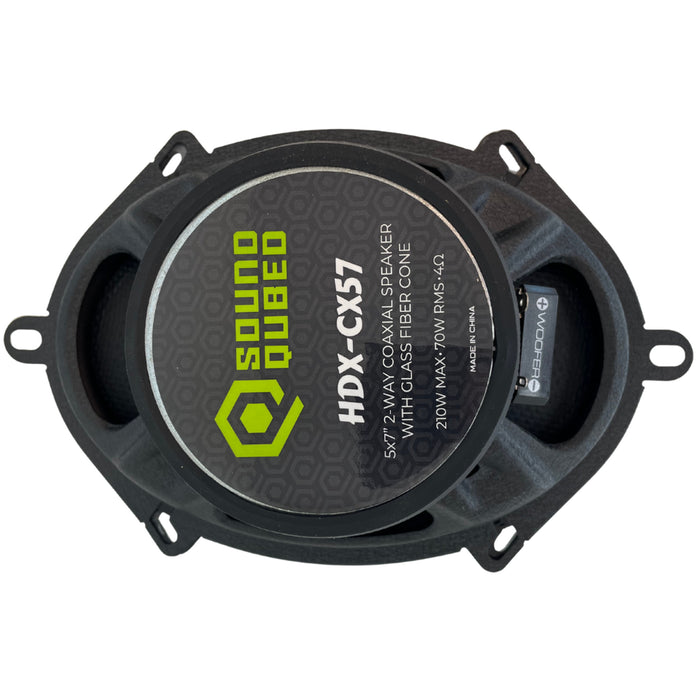 SoundQubed - HDX-CX57 - 2-way 5x7" coaxial speaker - Carbon Fiber - 4 ohm 70w/210w - with grills