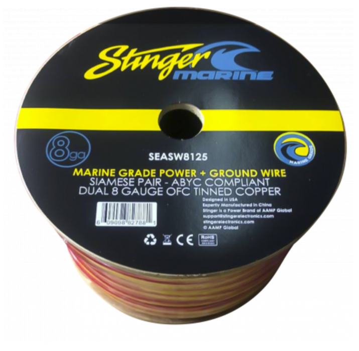 Stinger - SEASW4125 - STINGER MARINE SIAMESE POWER GROUND WIRE 4 GAUGE 125 FT