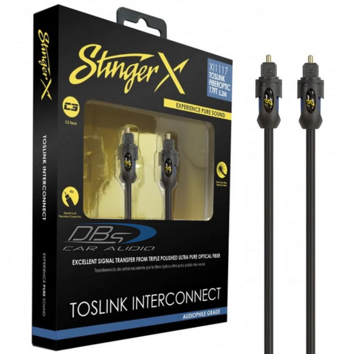 Stinger - XI1117 - ***Serialized*** 17ft Fiberoptic Cable with TosLink Connectors