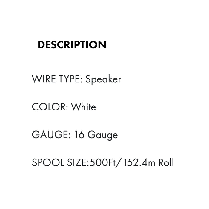 Stinger - SPW516WH - 16GA WHITE SPEAKER WIRE 500FT
