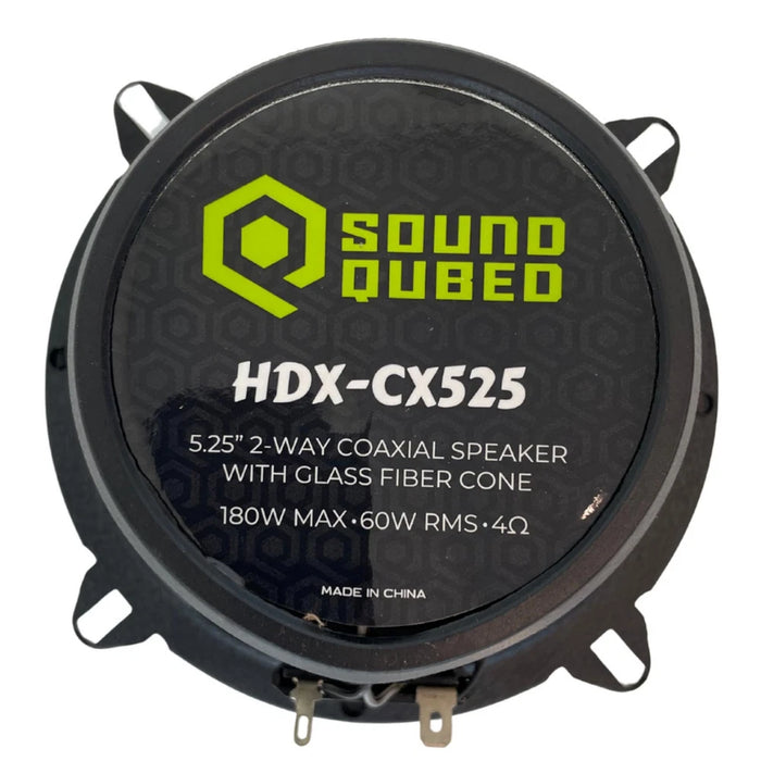 SoundQubed - HDX-CX525 - 2-way 5.25" coaxial speaker - Carbon Fiber - 4 ohm 60w/180w - with grills