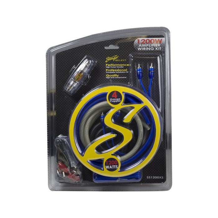 Stinger Select - SS1200XS - 1200W AMP KIT W/BLUE TWISTED RCA & SATIN ACC Fuseholder w/150A Fuse STINGER SELECT