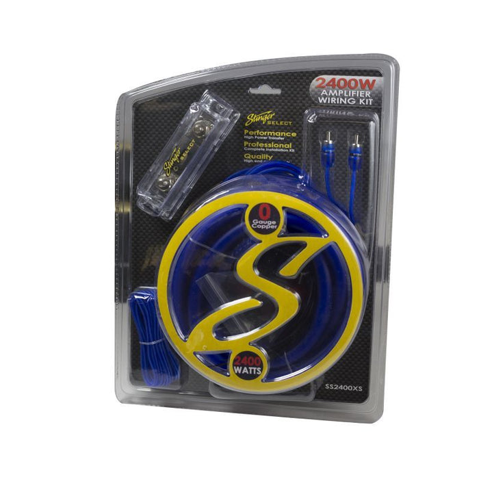 Stinger Select - SS2400XS - 2400W AMP WIRING KIT W/BLUE TWISTED RCA & SATIN ACC W/ANL FUSE STINGER SELECT