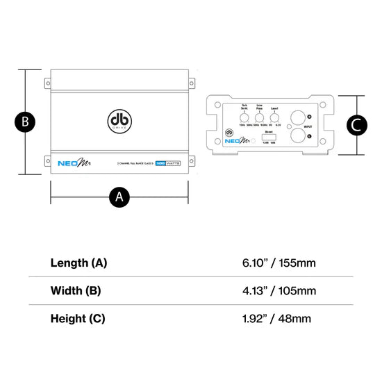 DB Drive - NEO-M1 - MARINE NEO MINI 500W CLASS D MONOBLOCK AMPLIFIER (K17)