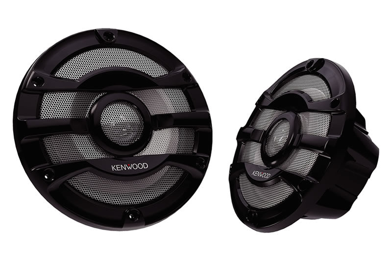 Kenwood - KFC-2053MRB - 8" 2-way Marine Speaker System (Black), 300W Max Power, Stainless steel mesh grill