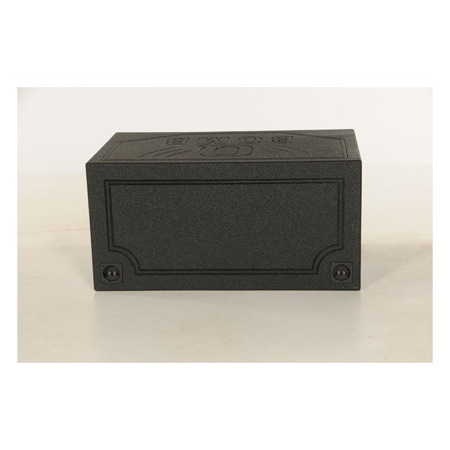 Q-Power - QBOMB15VL SQ - 2hole 15" Vented Extra Large w/Square Holes  Finished with Durable Bed Liner 3/4" MDF High Quality Spring Loaded Terminals Air Space: 7.30  Height: 16.25"  Width: 39.5"  Depth: 26"